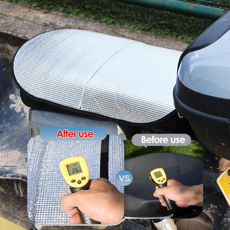 Motorcycle Seat Cushion Cover Thermal Insulation Sun Protection Seat Cover Waterproof Folding Dry Wet Separation Seat Cushion
