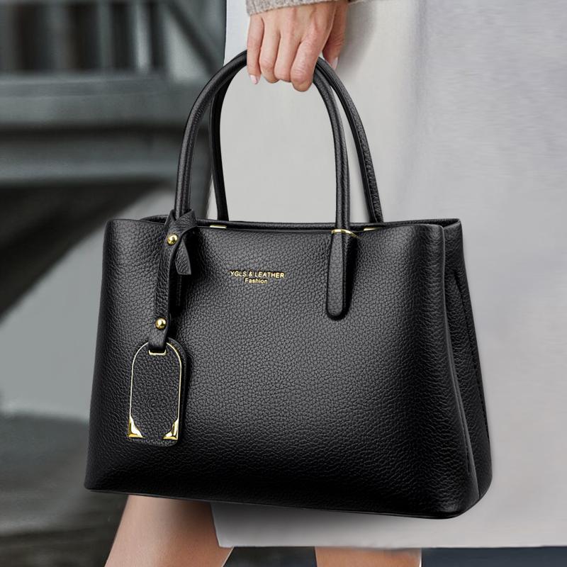 Solid Color Pu Leather Zipper Sweet Ladies Tote Bags  Sale 2026 High Quality Large Capacity Ccise Shoulder Bags for Women
