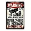 Metal Poster Wall Decor Vintage Iron Sign 12x8 Inch Video Surveillance Warning Plaque for Home
