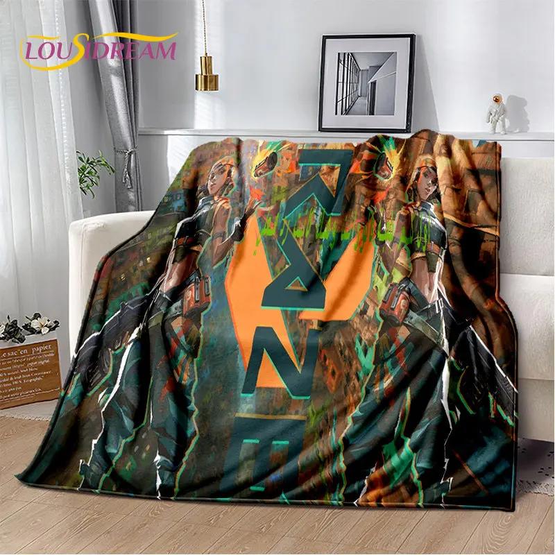 3D HD VALORANT Game Gamer Cartoon Soft Plush Blanket,Flannel Blanket Throw Blanket for Living Room Bedroom Bed Sofa Picnic Cover