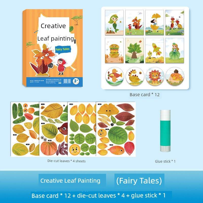 

3D Geometric Pasteup Kids Handmade DIY Stickers Improve Children s Creative Thinking Training Concentration Creative leaves collage-fairy tale