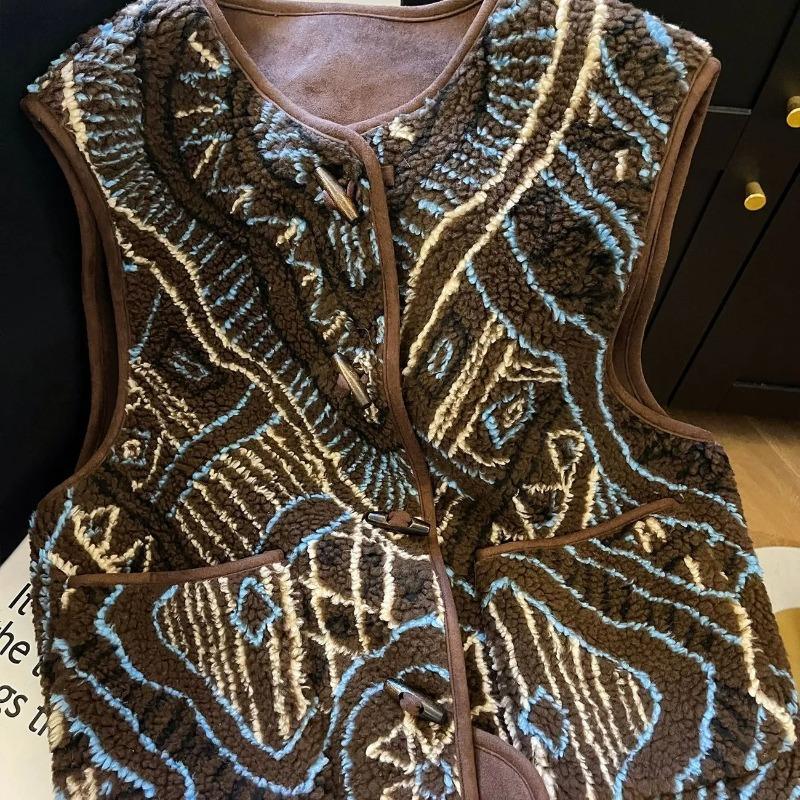 Vest for Women Sleeveless Faux Fur Vest Loose Thickened Versatile Casual Sleeveless Coat Retro Vest Top