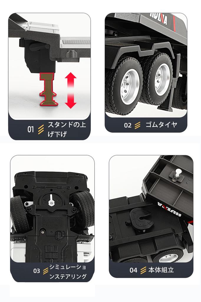 Radio-controlled Heavy Equipment Transport Trailer for Kids, Radio-controlled Trailer, Safety Loader, Multi-functional Construction Vehicle,