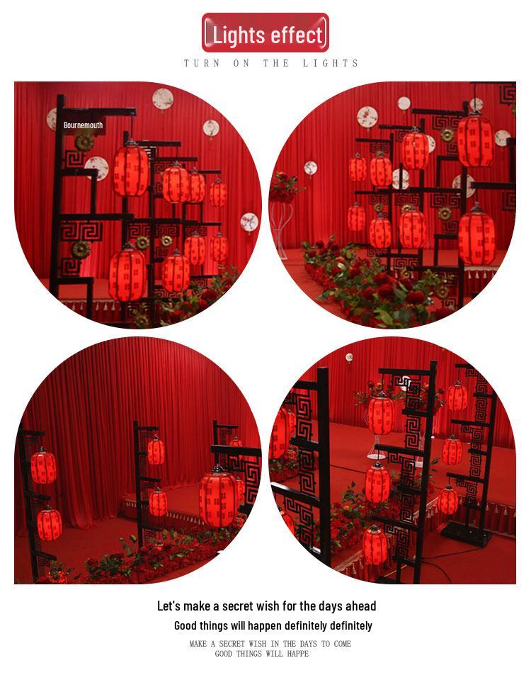 2024 Chinese Palace Lantern Aisle Markers - Han Tang Wedding Antique Iron Art