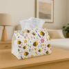 1pc Tissue Box Holder Features an Adorable Cartoon Design with Bees And Flowers - a Versatile Napkin Dispenser Suitable for Home Gatherings, Car Decor
