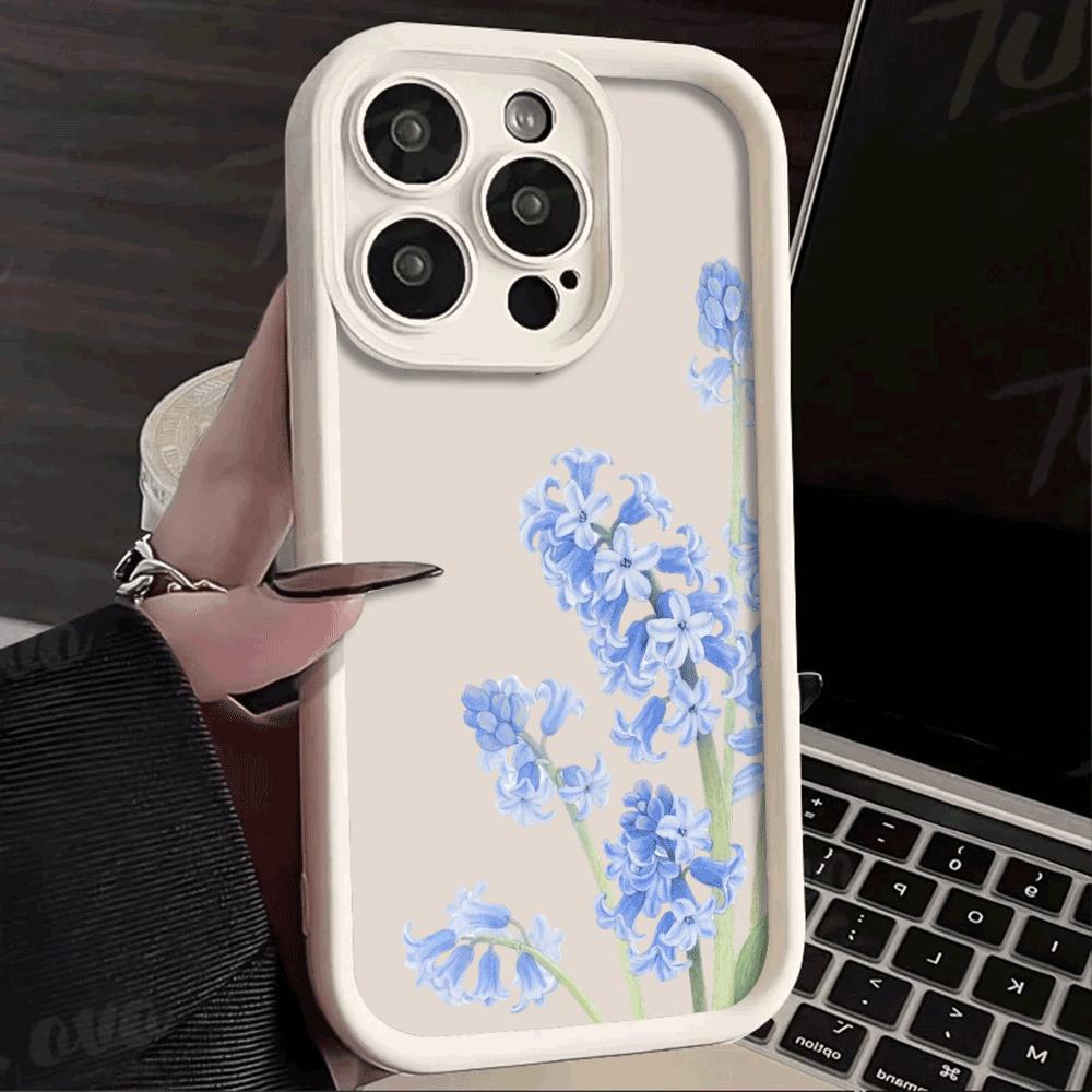 Blue Hyacinths Watercolor Phone Case for Xiaomi Redmi Note 14 13 12 11 10 9 8 7 Gel Flexible Anti Scratch Protective Case