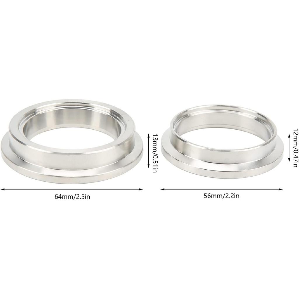 44mm Wastegate Flange Set, Wastegate V Band Clamp Set, Stainless Steel Inlet Outlet Weld Kit Replacemet for TIAL MV R MVR VBAND