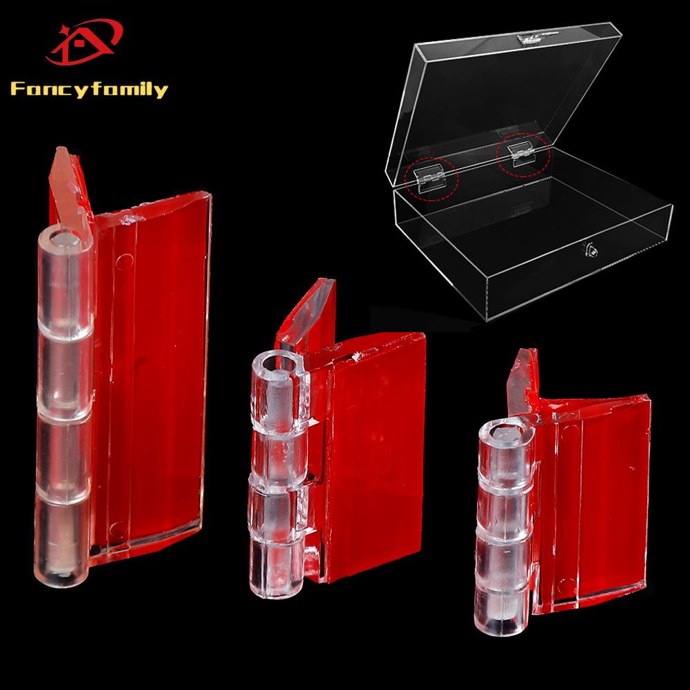 Fancyfamily 10pcs Self-adhesive Transparent Plastic Durable Acrylic Folding Hinges Furniture Cabinet Door Hinges