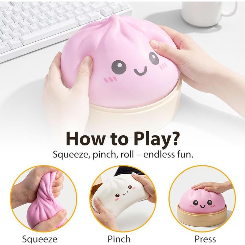 25Cm Simulation Color Bun Dumplings Extrusion Toy Reusable Slow Rebound Decompression Dough Relieve Anxiety Bun Party Gift