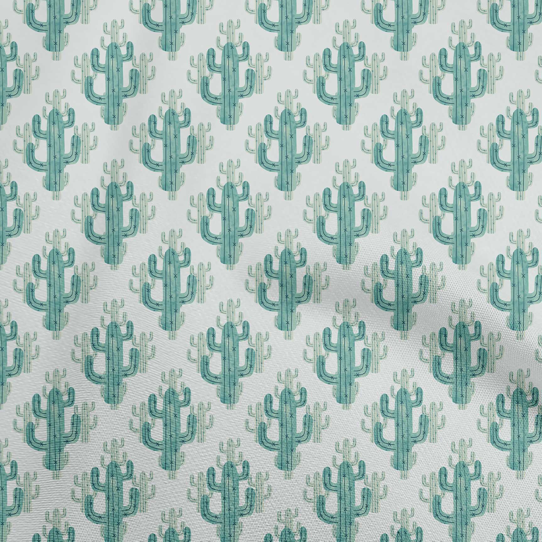 

oneOone Жоржет Віскоза Синя Тканина Кактус для пошиття друкованої тканини для рукоділля у дворі 42 дюйма 42 Inch Wide - Viscose Chiffon бірюзові зелений колір