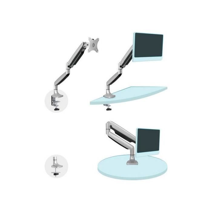 Support TV avec Bras TooQ DB3032TNR-S Argenté