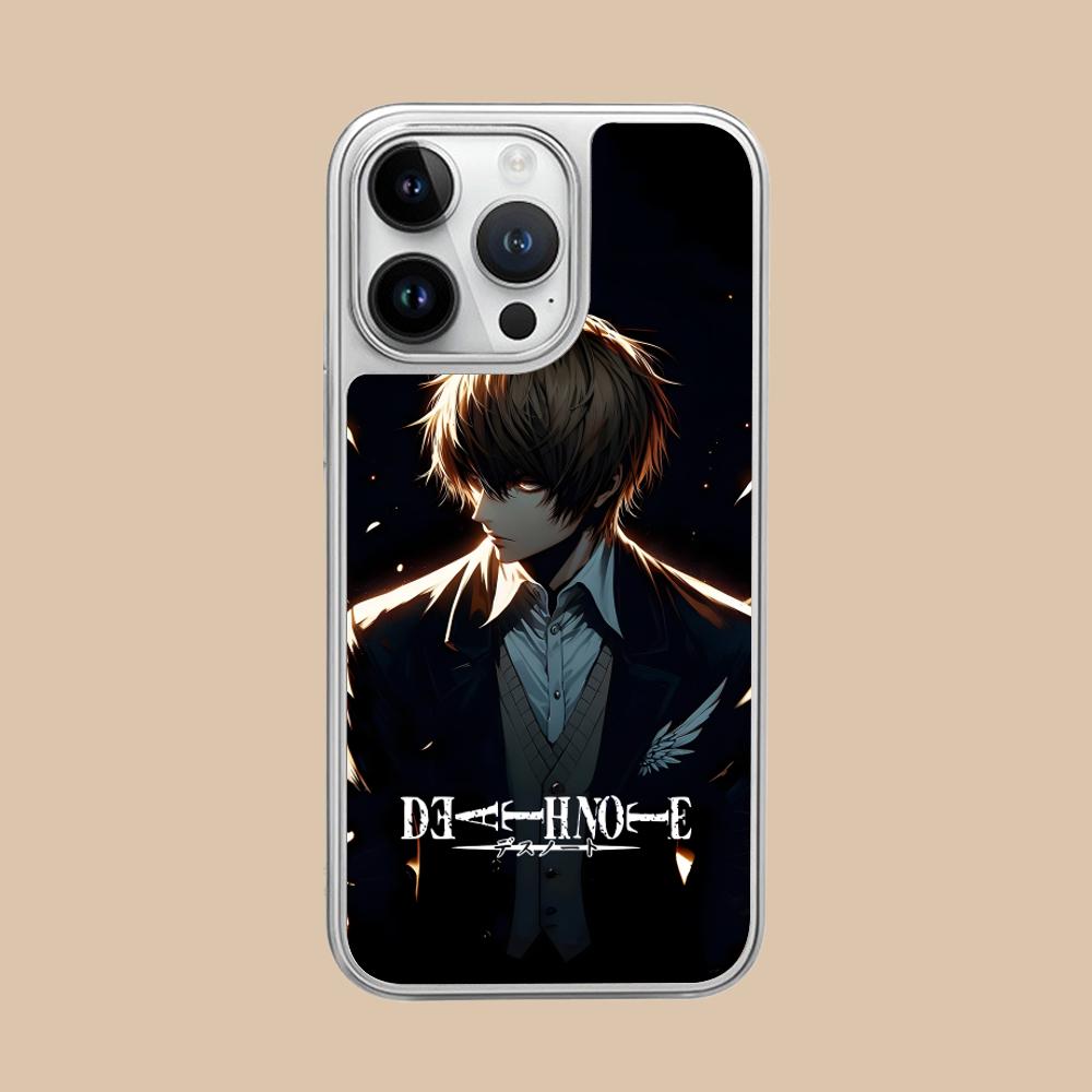 Death Note Kira Light Mobile Phone Case for iPhone 17 16 15 14 13 12 11 Air Pro Max Plus Silver Plating Colorful Cover Pretty