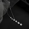 925 Sterling Silver Charming Star Pendant Necklace With Dazzling Cubic Zirconia Jewelry For Women Girls Gifts S -N456