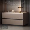 sturdy Wood Modern Nightstand, Minimalist Italian 2Drawer Bedside Table, Storage Cabinet for