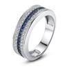 Ladies Ring, Copper Silver Plated Blue And White Zircon Engagement Ring Gift