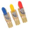 3 Pieces Brass R13A Ball Valves Kits Charging Hoses Adapter Shut-off Valves Perfect for Cooling System Maintenance