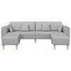 3 Piece Sofa Cloud Grey 250 x 188 x 76 cm Fabric