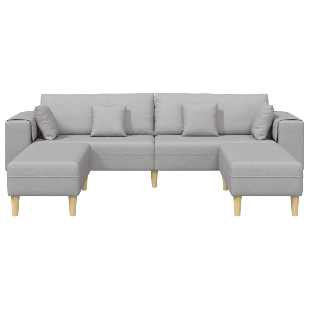 3 Piece Sofa Cloud Grey 250 x 188 x 76 cm Fabric