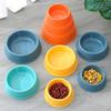 High Quality Solid Color Pet Bowl Candy Color Lightweight Plastic Single Bowl Dog Cat Pet Bowl Pet Feeding Bowl Set