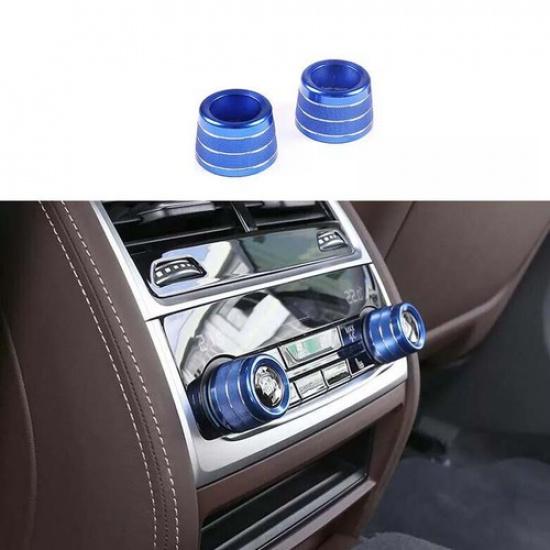 Blue Aluminum 2016- Air Conditioner Button Knob Cover Trim For BMW 7 Series