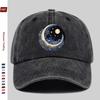 Pc Mysterious IronOn Patch  Cosmic Night Sky Design Print Baseball Cap with Stars Swirling Clouds And Crescent Pattern Fash