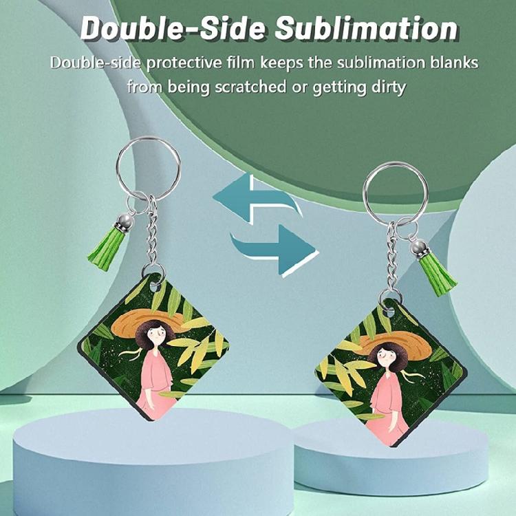 Heat Transfer Keychains Double-Sided Pendants Keychains for Sublimation Keyring