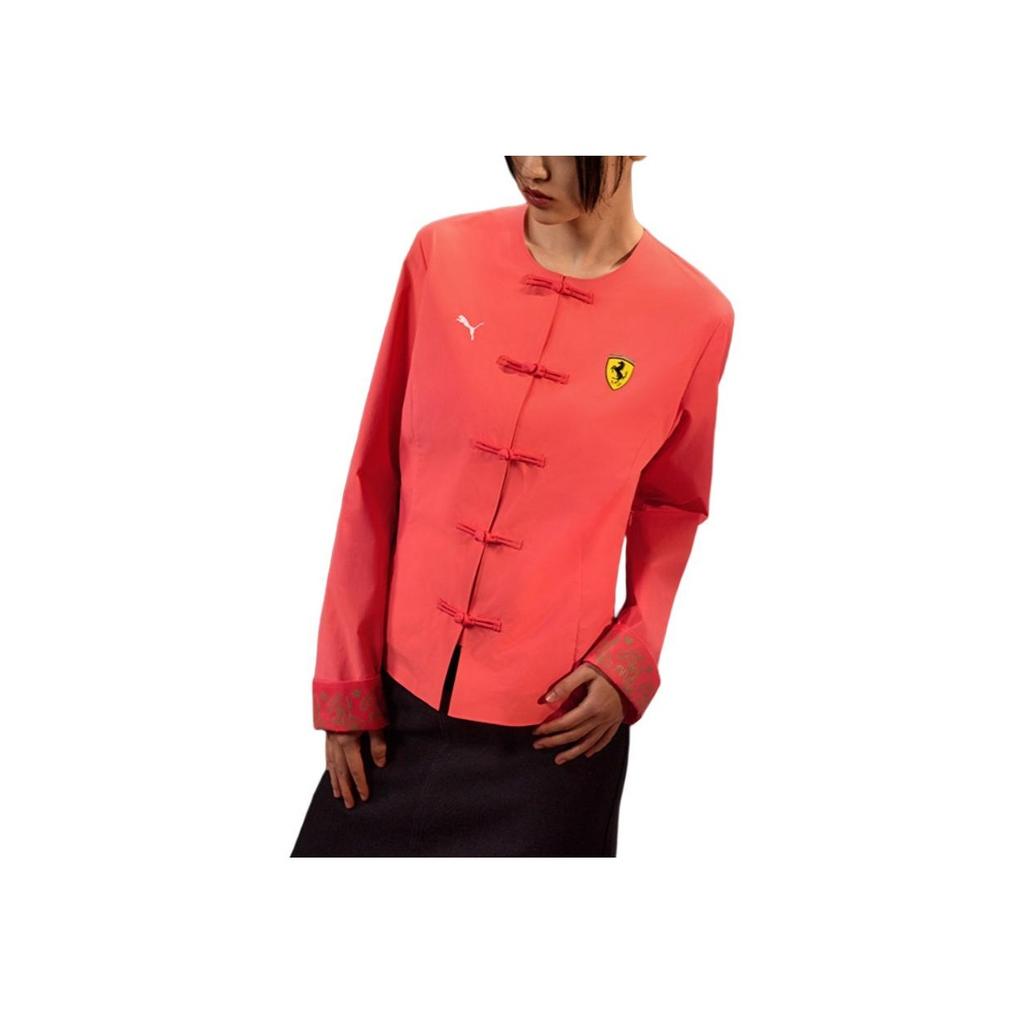 Puma X Ferrari Collaboration China Limited Edition Fashion Versatile Simple Long Sleeve Jacket Women Jacket Pink 634326-07