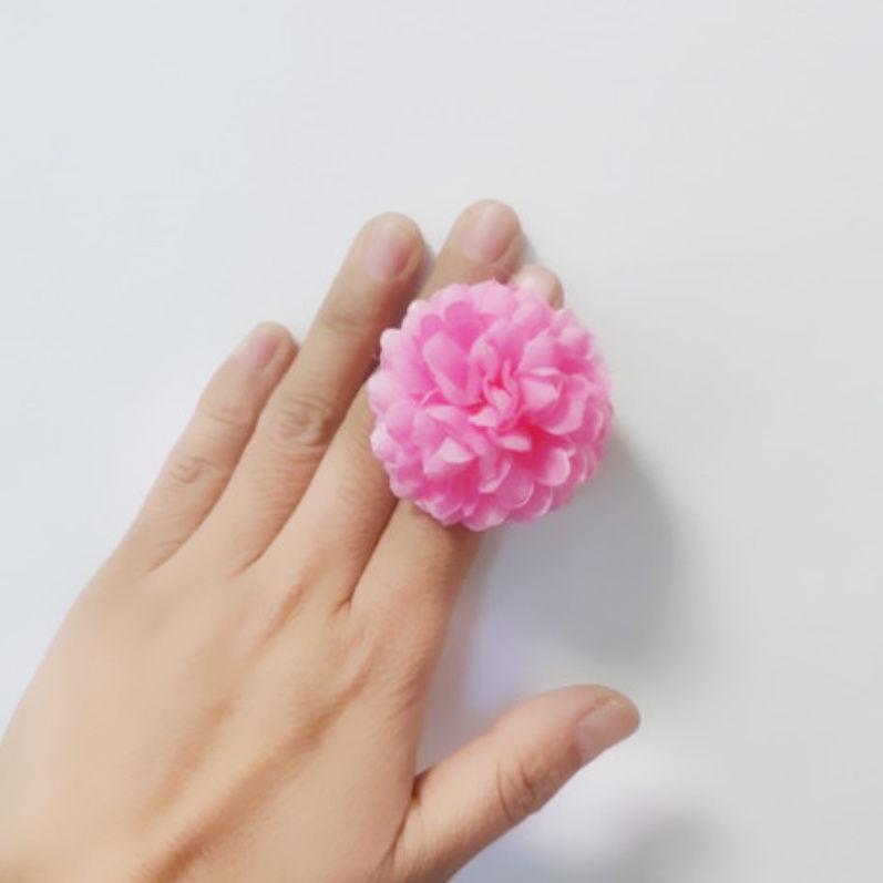 **Кольцо «Танец цветочной феи» с красной розой и розовым пионом**