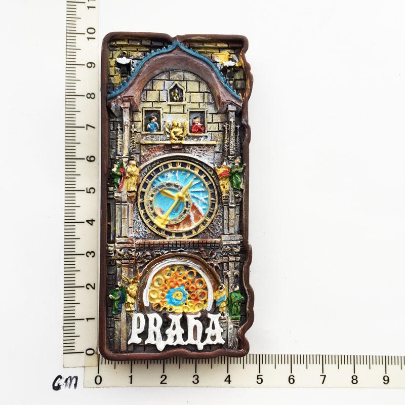 Magneți de frigider din rășină, repere din Praga, Republica Cehă, Marea Britanie, autocolante, suveniruri creative lucrate manual, decorațiuni interioare