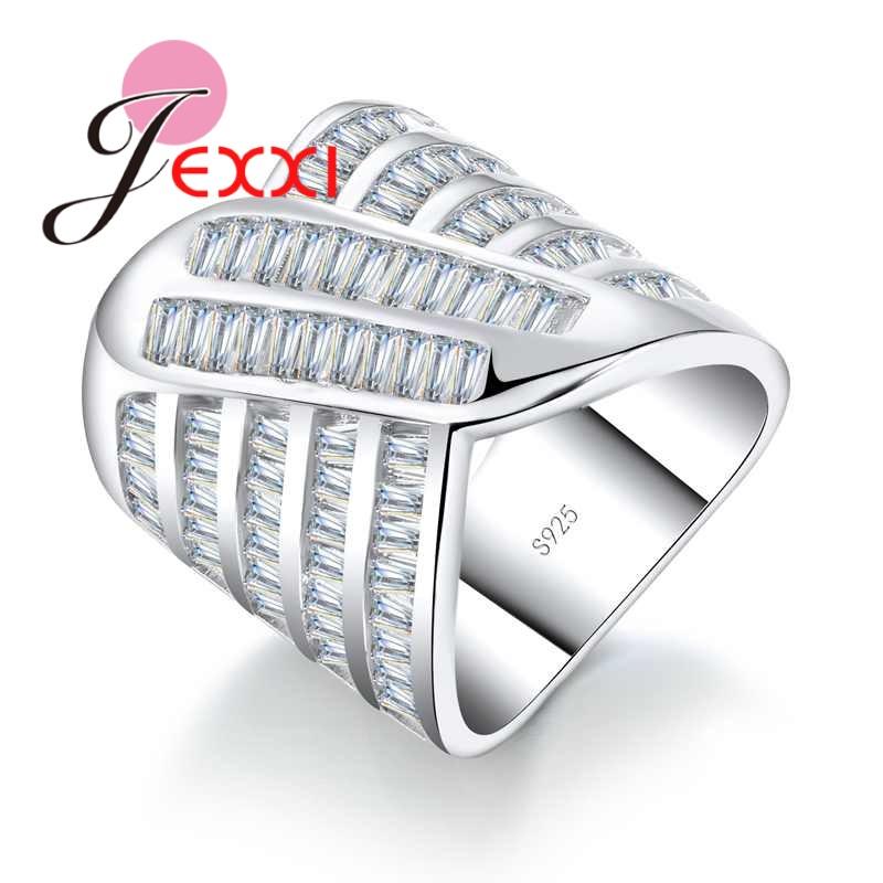 Hot Cubic Zircon Party Ring For Women Fashion 925 Sterling Silver Wedding Rings Jewelry Anillos Bague Femme Accessory