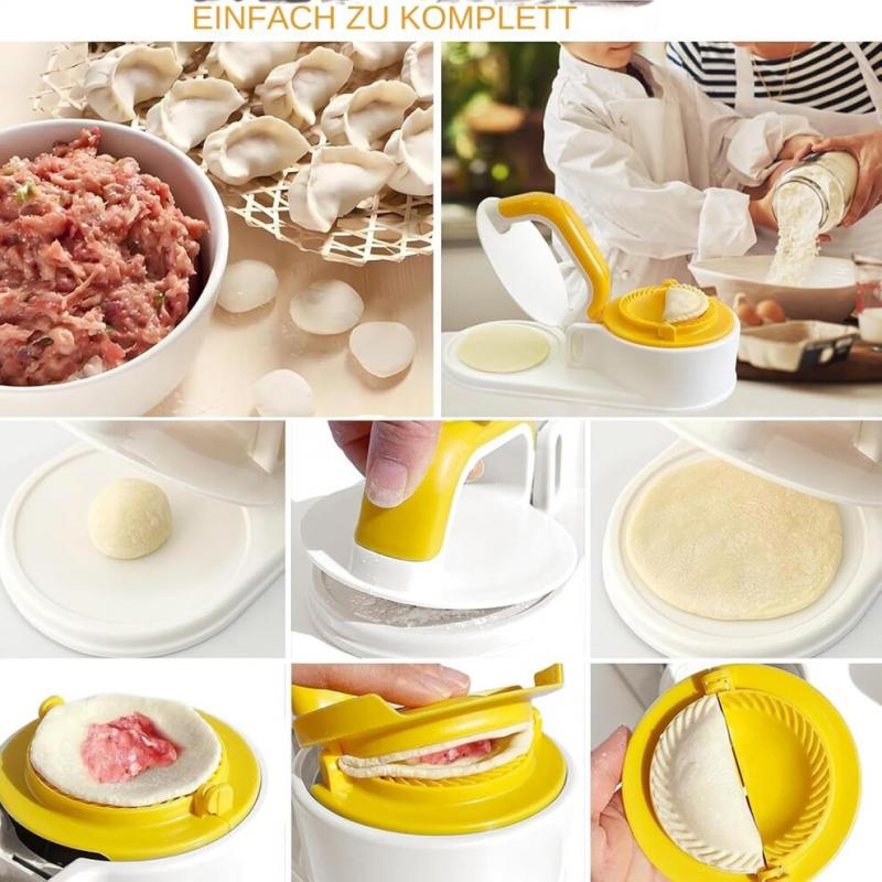 Knödel Maker Press for Dumplings and Empanadas, White Plastic Kitchen Tool for Ravioli and Wonton Preparation