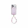 Aesthetic Pink Floral iPhone Case with Chain for Models 13-17 Pro Max