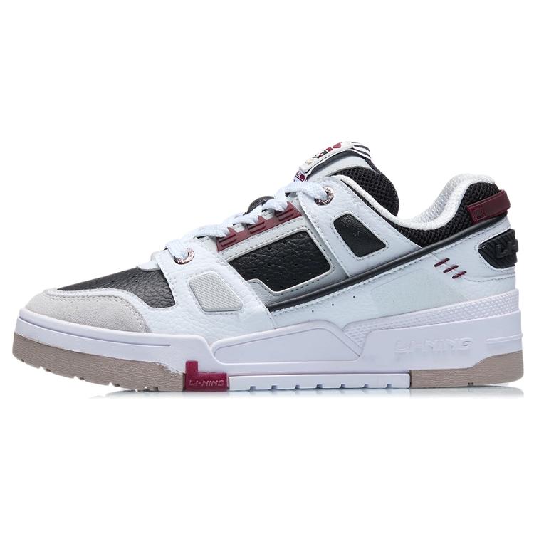New LiNing Slip Resistant Low Top Skateboard Shoes Women's White Black AGCR400-2