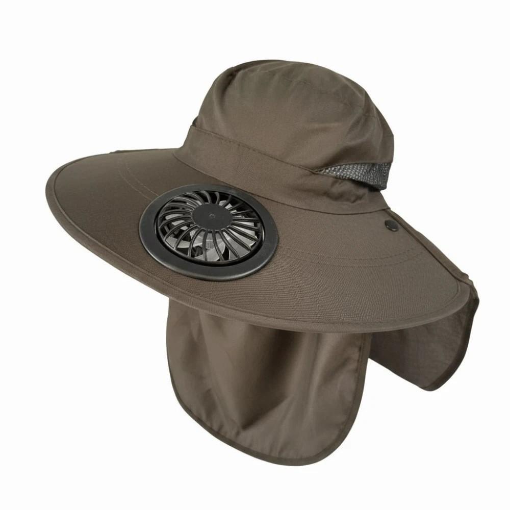 

Portable Fishing Sun Shading Hat Long-lasting Wide Brim Fan Hat Rechargeable Fan Hat Gardening зелёный