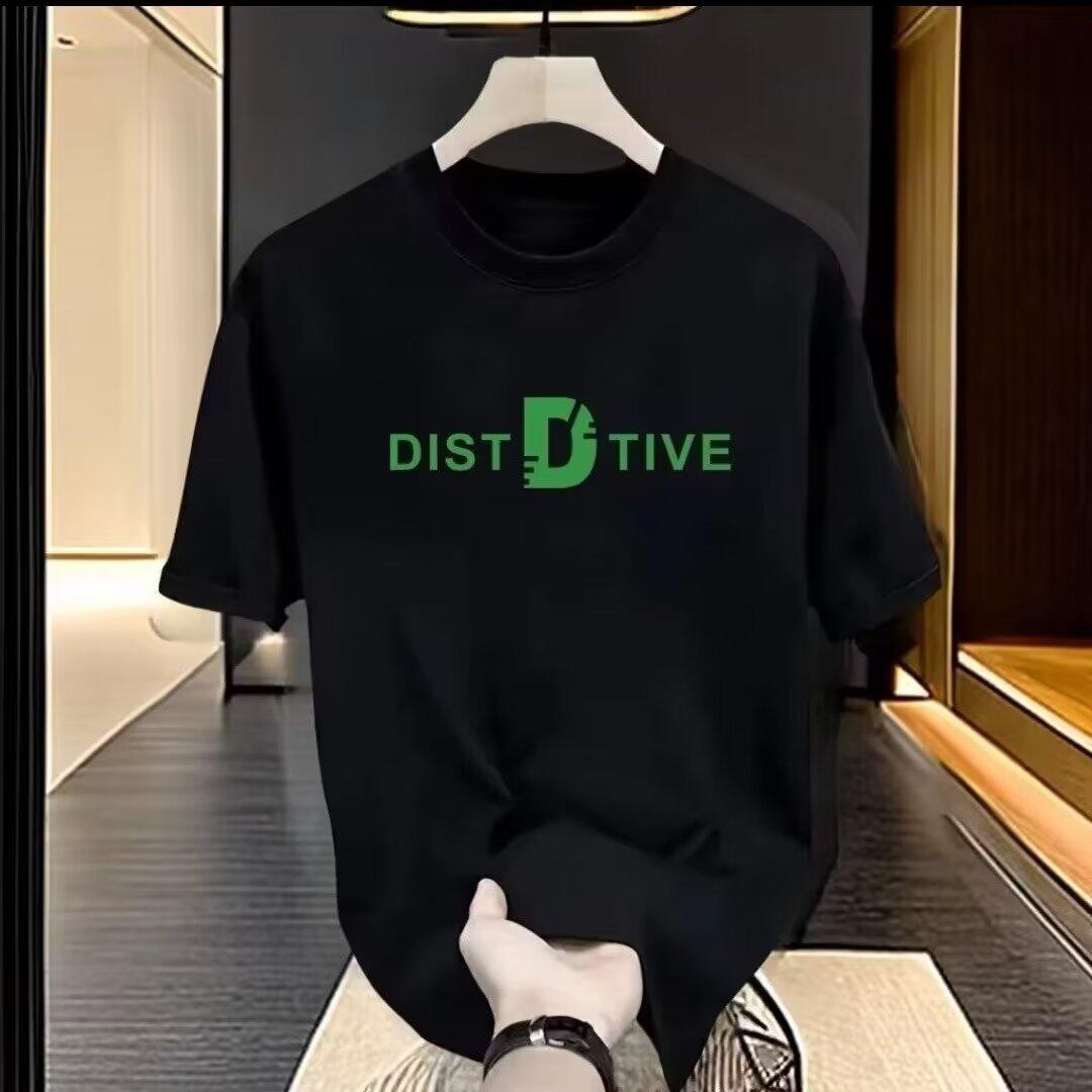 

Men s 2024 Hong Kong Style Heavyweight Crew Neck T-shirt - Trendy, Loose, Casual Short Sleeve Top Medium білий