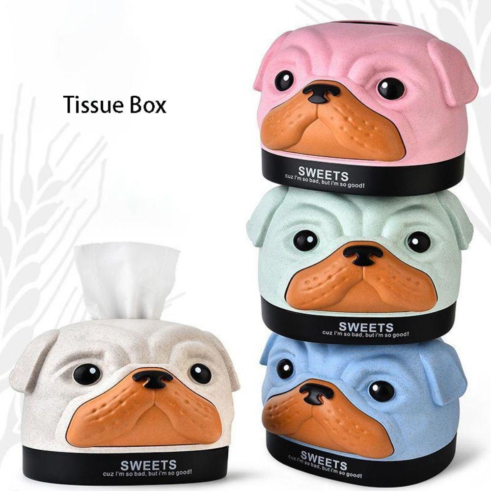 Unique Cartoon Roll Paper Box Fashionable Napkin Storage Box Creative Dog Tissue Box Household