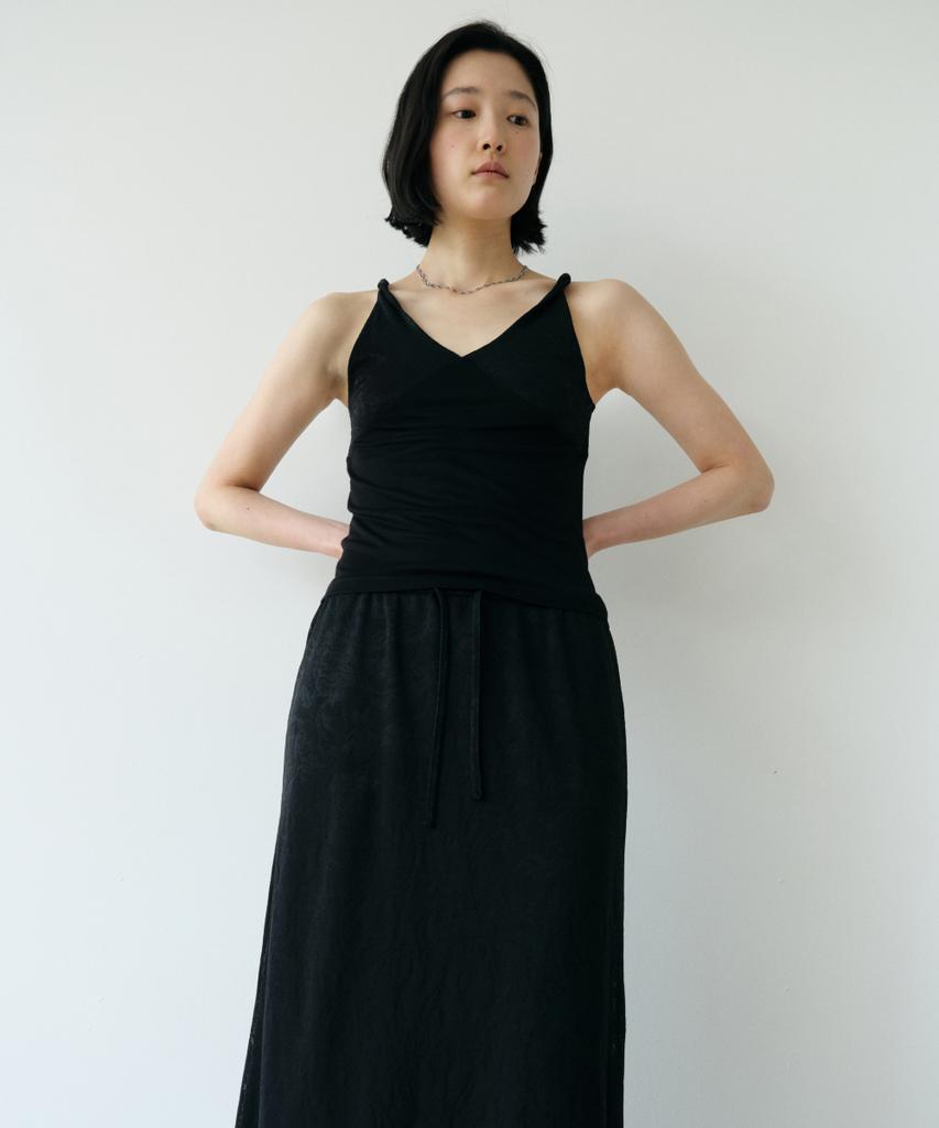 Loutaideu Floral Maxi Skirt [Black]