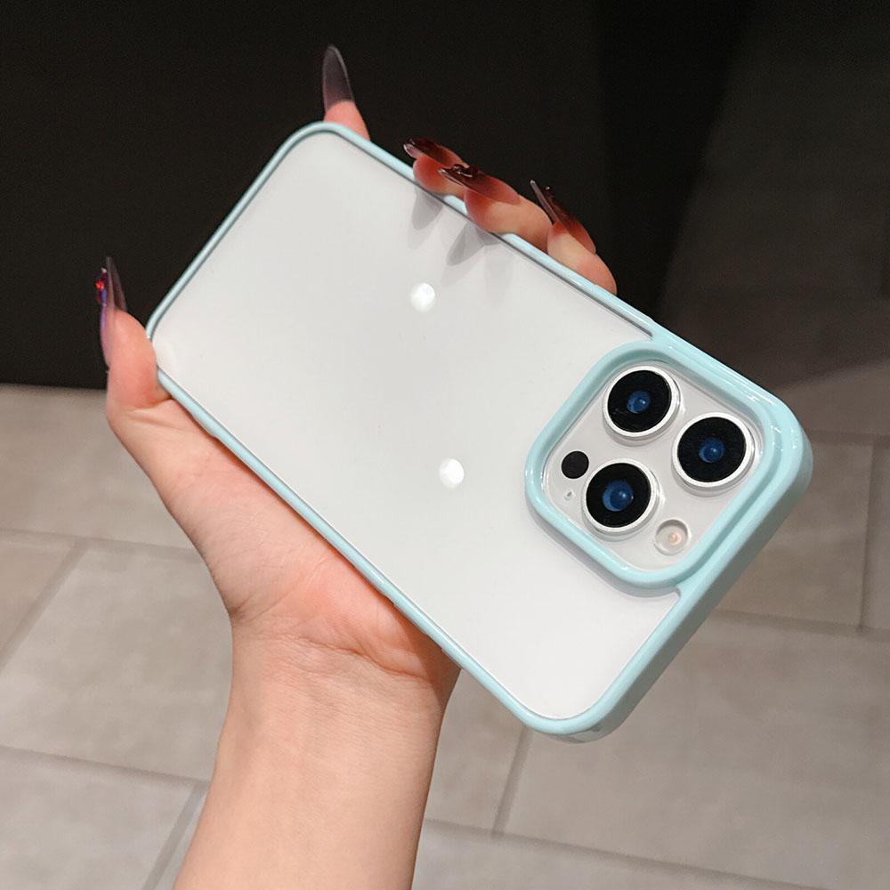 Luxury Candy Color Transparent Phone Case For iPhone 11 12 13 14 15 16 E Pro Max Plus Clear Acrylic Bumper Back Cases Cover