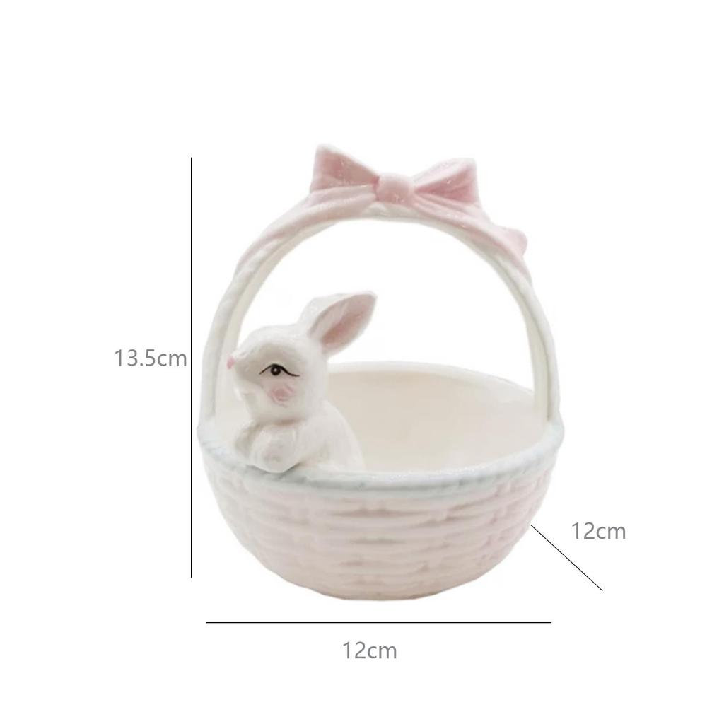 Ceramic Rabbit Easter Basket Porcelain Bunny Bowls Party Supplies Tableware Animals Ornaments Candy Serving Bowls Holiday Gift