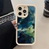 Abstract Oil Painting Phone Case for iPhone 17 16 15 14 13 12 11 Air Pro Max Plus White Soft TPU Shockproof Cover