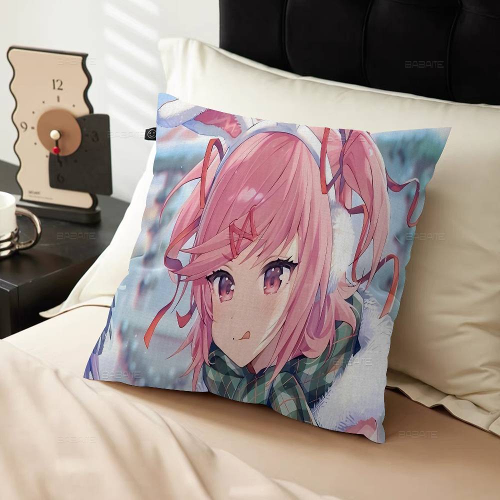 Game Doki D-Doki Literature C-Club Pillow Anime Pillow Sofa Bed Head Pillow Cover Cushion Cover 45X45 Cm Fashion
