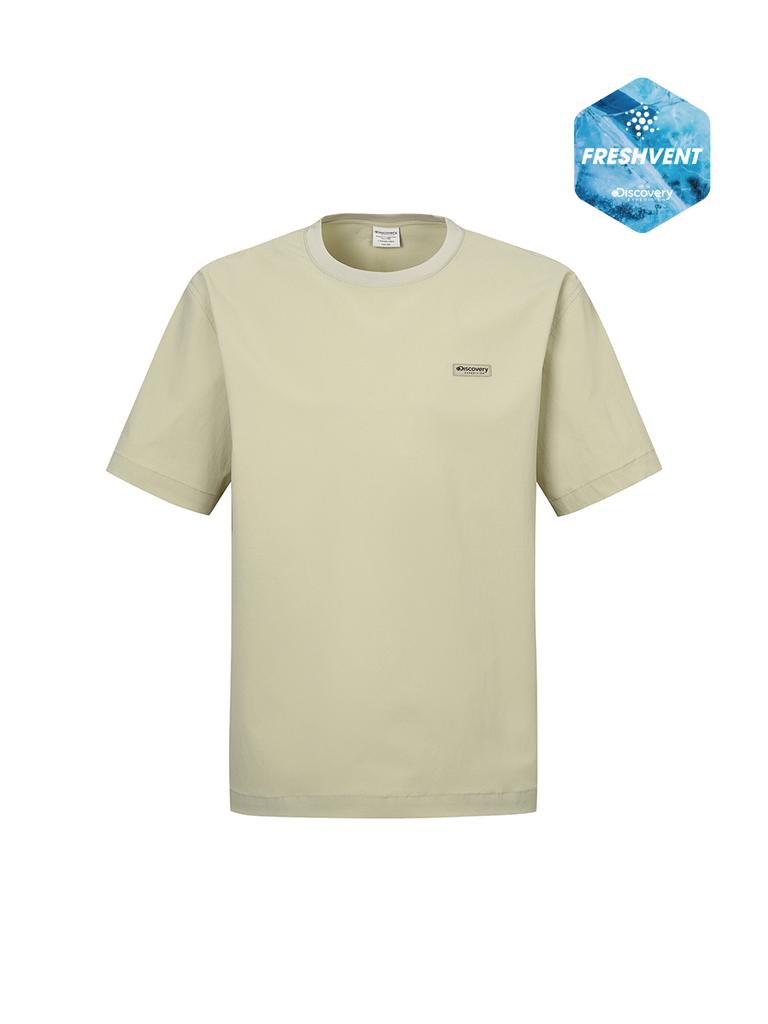 DISCOVERY EXPEDITION Freshvent Woven Essential Short Sleeve T-Shirt (L/Beige)