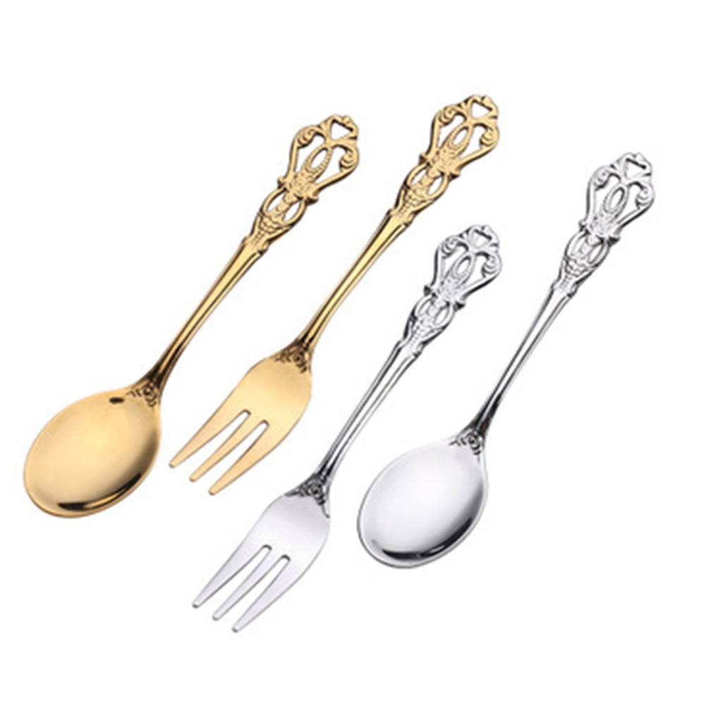 2pcs/set Spoon Charm Coffee Creative Embossed Fruit