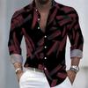 2026 New Men's Shirt Fashion Printed Long Sleeve Shirt Trendy Collar