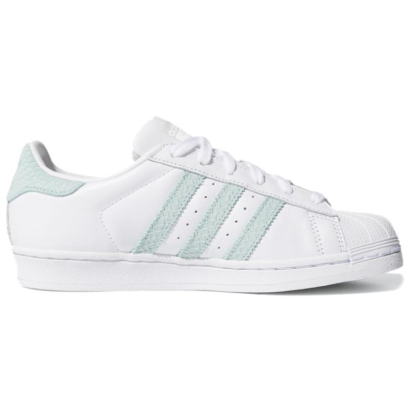 Adidas Superstar 'White/Ash Green/Silver Metallic' Sneakers Women's Sneakers B41509