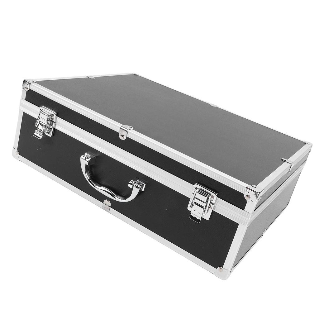 Wireless Microphone Case Aluminum Alloy Hard Mic Foam Carrying Case Holds 4 Mics Receivers Transmitters Wireless Mic Case