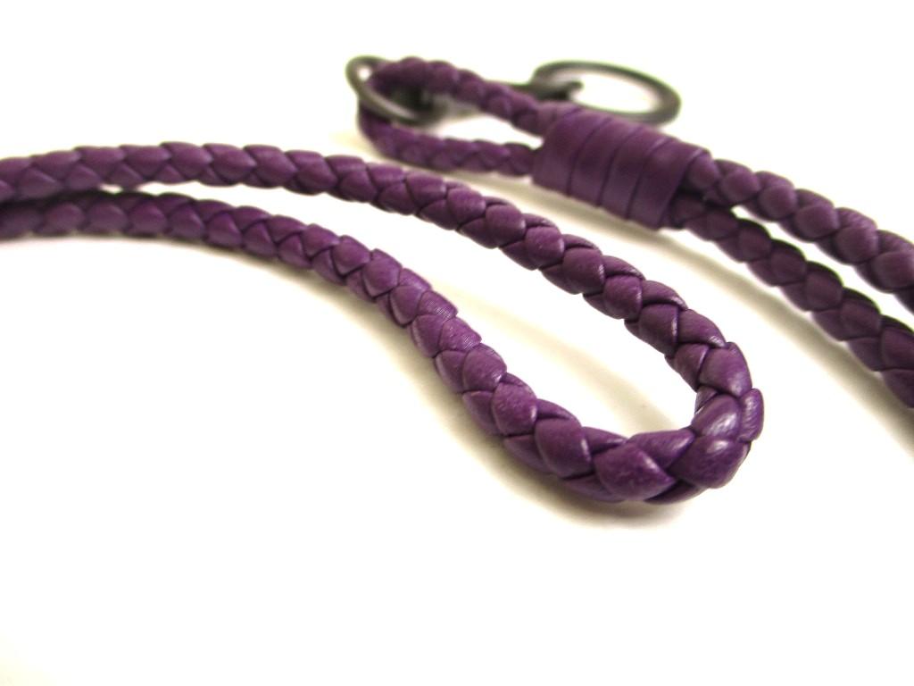 Подлинный ремешок для ожерелья из кожи Intrecciato Purple от BOTTEGA VENETA #a734, восстановленный