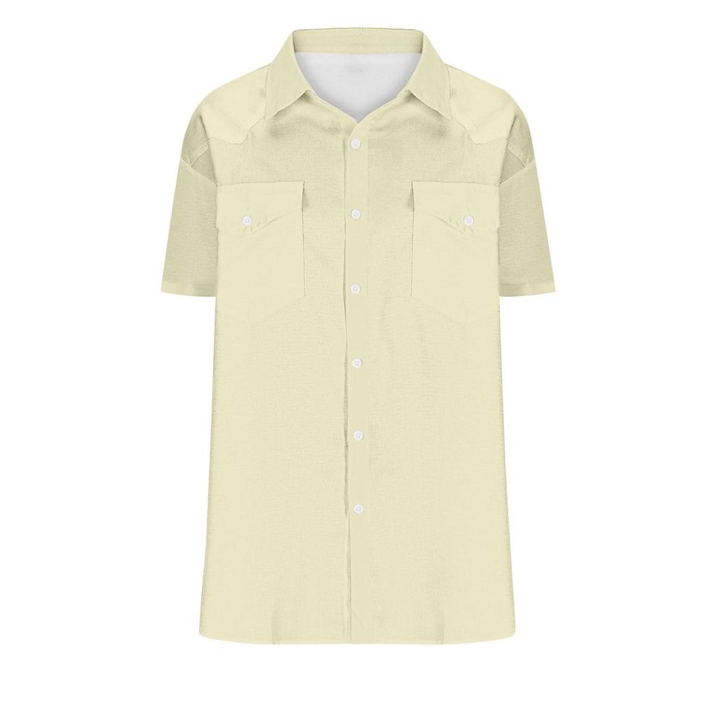 Men's Loose Classic Lapel Multi-pocket Industrial Work Shirt Top