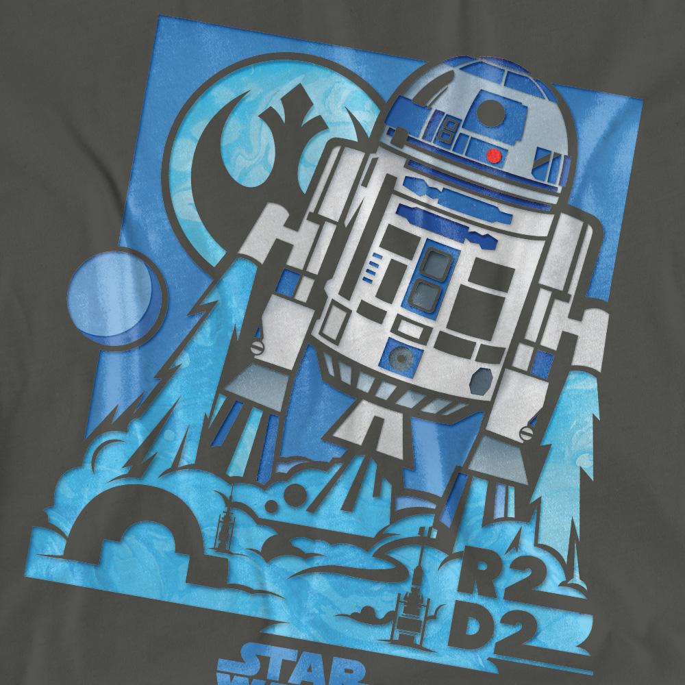 STAR WARS Womens/Ladies Papercut R2-D2 T-Shirt