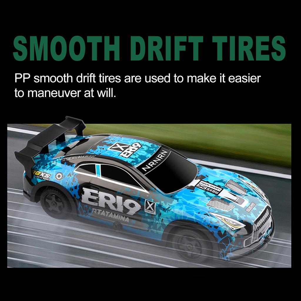 Remote Control Drift Car, 2.4GHz 1:22 Scale 4WD Rechargeable Electric Vehicle with LED Lights, Racing Tires, Ideal